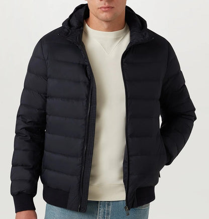 BELSTAFF CONTROL DOWN PUFFA HOODED BOMBER JACKET DARK INK UK54 2XL RRP £350 BNWT