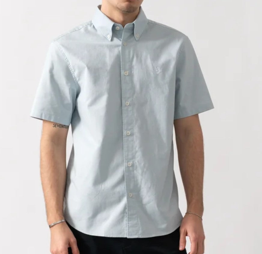 BELSTAFF STREET SHORT SLEEVE COTTON SHIRT SKY BLUE RRP £120 BNWT