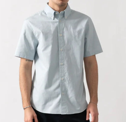 BELSTAFF STREET SHORT SLEEVE COTTON SHIRT SKY BLUE RRP £120 BNWT