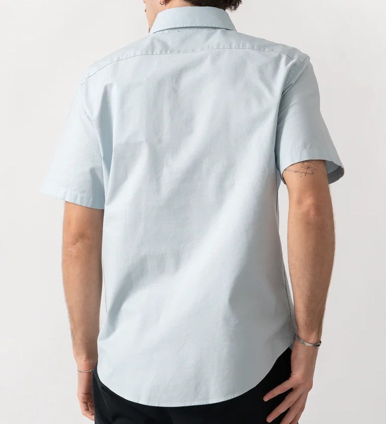 BELSTAFF STREET SHORT SLEEVE COTTON SHIRT SKY BLUE RRP £120 BNWT