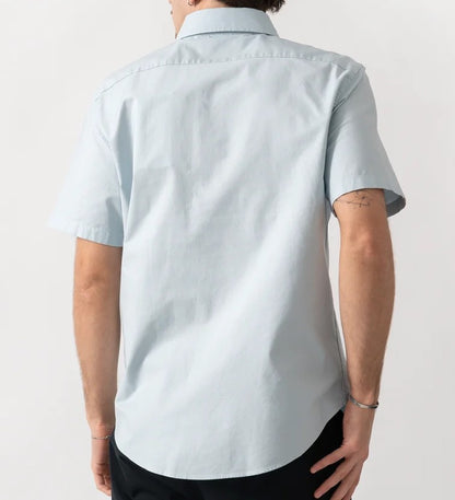 BELSTAFF STREET SHORT SLEEVE COTTON SHIRT SKY BLUE RRP £120 BNWT