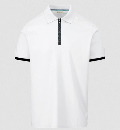 SANDBANKS SILICONE ZIP INTERLOCK COTTON POLO SHIRT WHITE 4XL RRP £150 BNWT