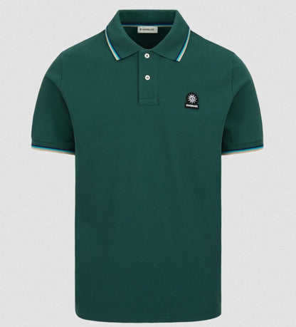 SANDBANKS TIPPED PIQUE COTTON BADGE LOGO POLO SHIRT EMERALD GREEN 5XL RRP £115 BNWT