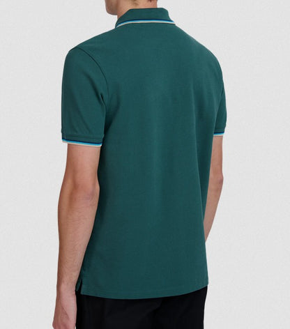 SANDBANKS TIPPED PIQUE COTTON BADGE LOGO POLO SHIRT EMERALD GREEN 5XL RRP £115 BNWT