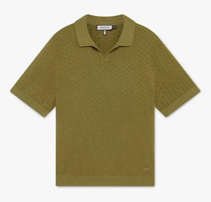 MAUVAIS NERANO SLIM FIT KNIT COTTON BLEND POLO SHIRT OLIVE RRP £55 BNWT