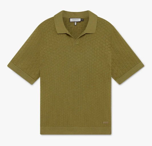 MAUVAIS NERANO SLIM FIT KNIT COTTON BLEND POLO SHIRT OLIVE RRP £55 BNWT