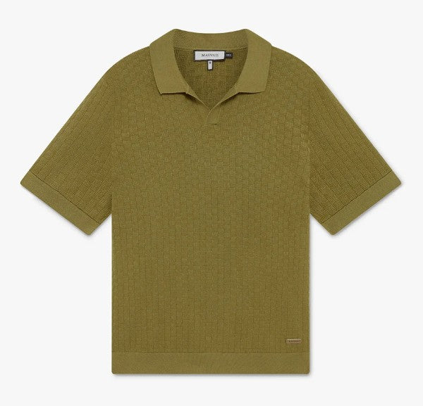 MAUVAIS NERANO SLIM FIT KNIT COTTON BLEND POLO SHIRT OLIVE RRP £55 BNWT