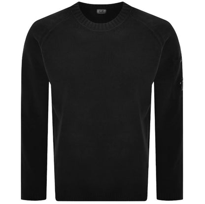 CP COMPANY CHENILLE COTTON LENS CREW NECK JUMPER BLACK RRP £255 BNWT