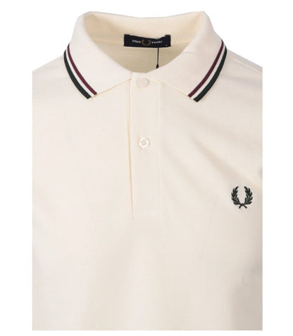FRED PERRY TWIN TIPPED PIQUE POLO SHIRT ECRU/OXBLOOD/GRASSROOTS 3XL RRP £80 BNWT
