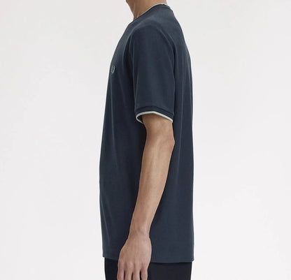 FRED PERRY CREPE PIQUE COTTON T-SHIRT NAVY XL RRP £60 BNWT