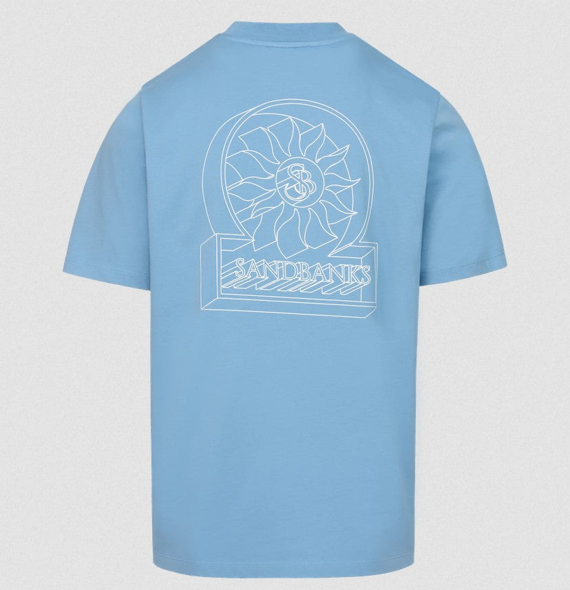 SANDBANKS 3D LOGO COTTON T-SHIRT DUSTY BLUE SLIM FIT 5XL RRP £95 BNWT