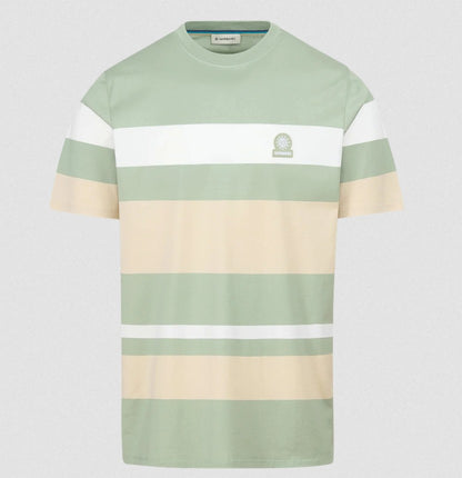 SANDBANKS MERCERSIED COTTON STRIPED T-SHIRT SAGE 5XL RRP £105 BNWT