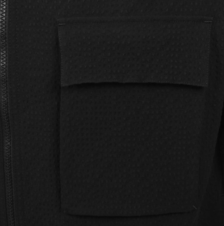 HUGO BY HUGO BOSS ESELIO SEERSUCKER COTTON OVERSHIRT BLACK LARGE RRP £199 BNWT