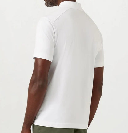 BELSTAFF ALLOY STRETCHY ZIP NECK COTTON POLO SHIRT WHITE RRP £110 BNWT