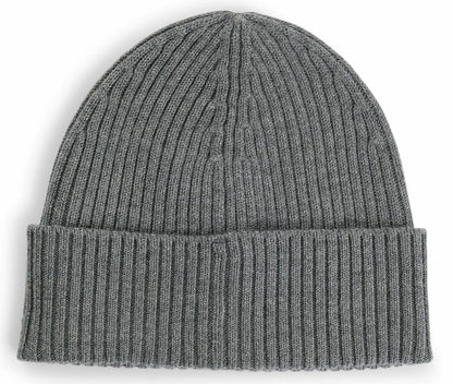 HUGO BY HUGO BOSS XOLA VIRGIN WOOL & METAL LOGO BEANIE HAT GREY RRP £69 BNWT