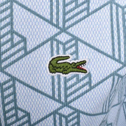 LACOSTE GEOMETRIC MONOGRAM PRINT HOODIE SWEATSHIRT BLUE 4XL RRP £145 BNWT