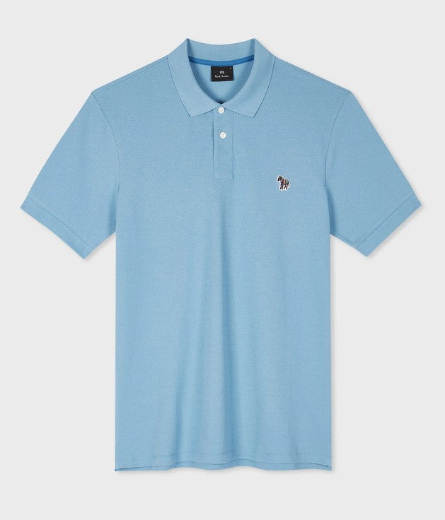 PAUL SMITH ZEBRA PIQUE COTTON POLO SHIRT PALE BLUE (40E) RRP £90 NEW