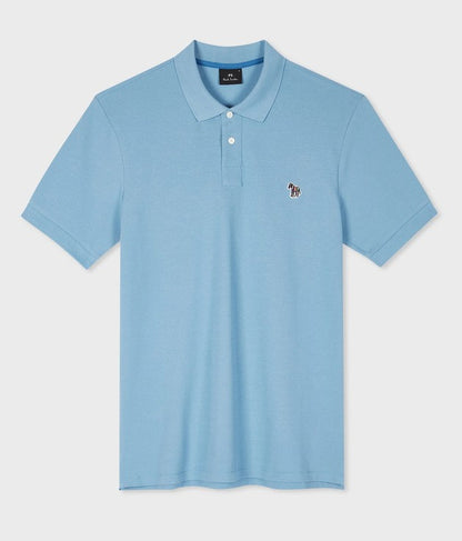 PAUL SMITH ZEBRA PIQUE COTTON POLO SHIRT PALE BLUE (40E) RRP £90 NEW