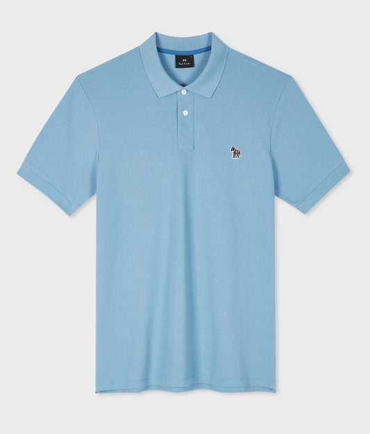 PAUL SMITH ZEBRA PIQUE COTTON POLO SHIRT PALE BLUE (40E) RRP £90 NEW