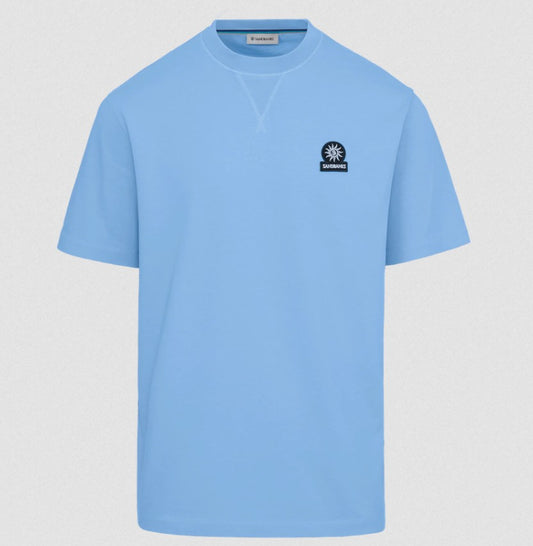 SANDBANKS DOUBLE JERSEY COLLEGIATE COTTON T-SHIRT DUSTY BLUE XL RRP £95 BNWT