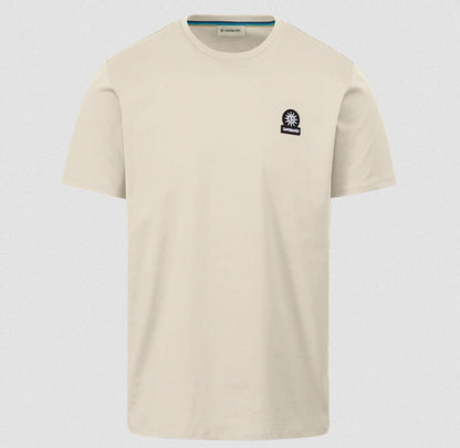 SANDBANKS BADGE LOGO SLIM FIT T-SHIRT STONE BEIGE RRP £85 BNWT
