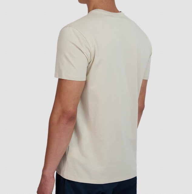 SANDBANKS BADGE LOGO SLIM FIT T-SHIRT STONE BEIGE RRP £85 BNWT