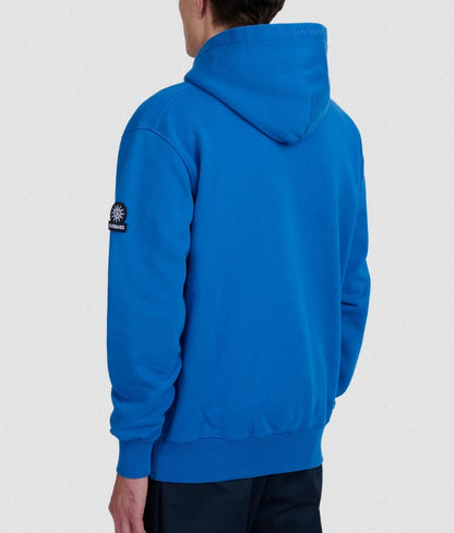 SANDBANKS BADGE LOGO COTTON FLEECE HOODIE SWEATSHIRT COBALT BLUE RRP £185