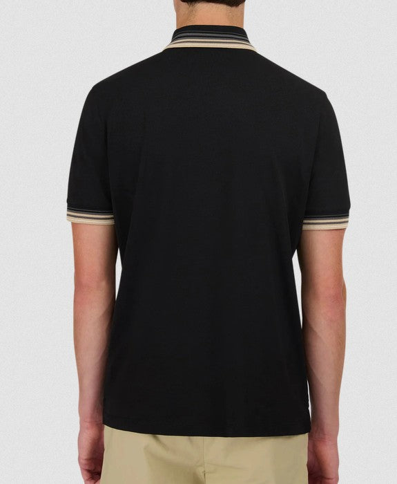 SANDBANKS BADGE LOGO GRADIENT RIB POLO SHIRT BLACK 4XL RRP £125 NEW