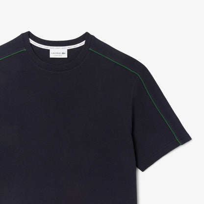 LACOSTE LOUNGEWEAR CREW NECK TEXTURED COTTON T-SHIRT NAVY BLUE RRP £60 NEW