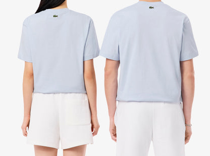 LACOSTE EMBOSSED LOGO COTTON T-SHIRT POWDER BLUE RRP £60 BNWT