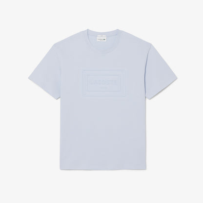 LACOSTE EMBOSSED LOGO COTTON T-SHIRT POWDER BLUE RRP £60 BNWT