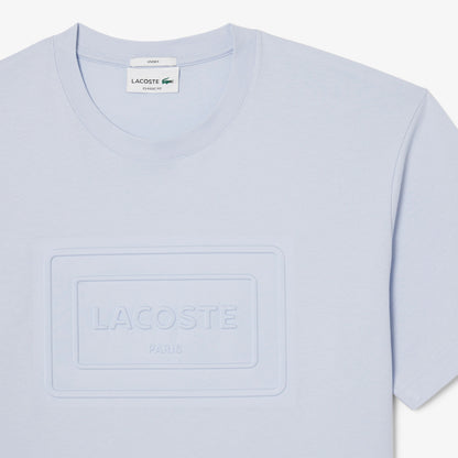 LACOSTE EMBOSSED LOGO COTTON T-SHIRT POWDER BLUE RRP £60 BNWT