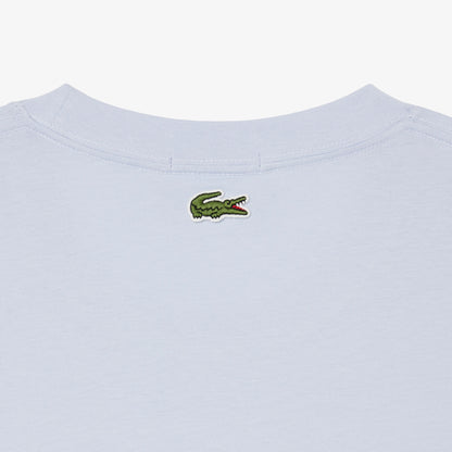 LACOSTE EMBOSSED LOGO COTTON T-SHIRT POWDER BLUE RRP £60 BNWT