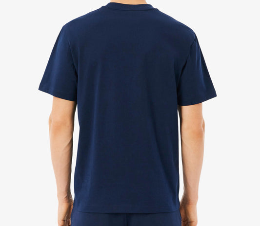 LACOSTE COLOUR BLOCK COTTON T-SHIRT NAVY RRP £60 BNWT