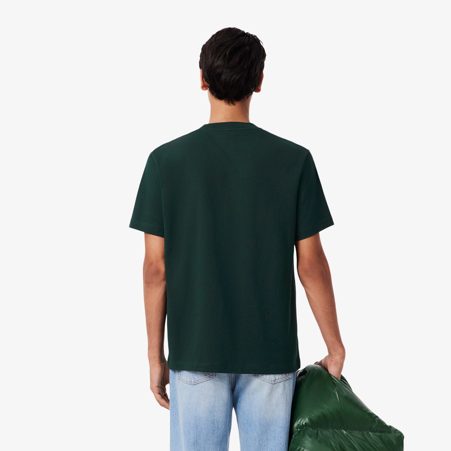 LACOSTE HEAVYWEIGHT COTTON CROC LOGO T-SHIRT DARK GREEN 2XL RRP £70 BNWT