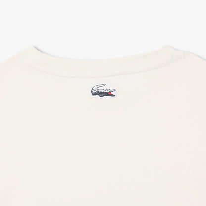 LACOSTE SPORT ULTRA DRY LARGE CROC LOGO COTTON T-SHIRT CREAM/GREY 3XL RRP £60 BNWT