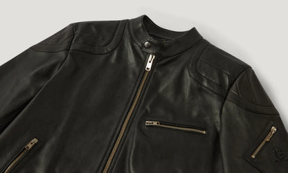 BELSTAFF T RACER CHEVIOT LEATHER BIKER JACKET BLACK RRP £850 BNWT