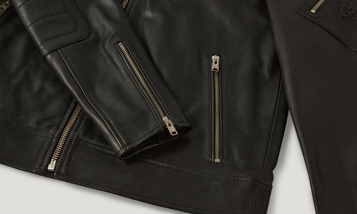 BELSTAFF T RACER CHEVIOT LEATHER BIKER JACKET BLACK RRP £850 BNWT