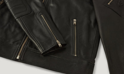 BELSTAFF T RACER CHEVIOT LEATHER BIKER JACKET BLACK RRP £850 BNWT