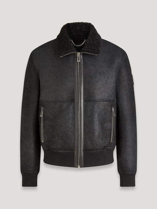 BELSTAFF TRACE SHEARLING AVIATOR BOMBER JACKET BLACK UK44 XL/2XL RRP £1495 BNWT