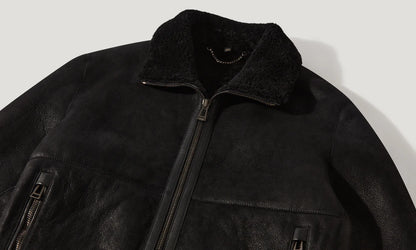 BELSTAFF TRACE SHEARLING AVIATOR BOMBER JACKET BLACK UK44 XL/2XL RRP £1495 BNWT