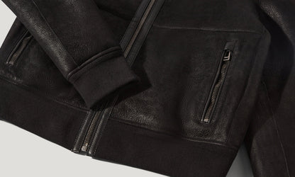 BELSTAFF TRACE SHEARLING AVIATOR BOMBER JACKET BLACK UK44 XL/2XL RRP £1495 BNWT