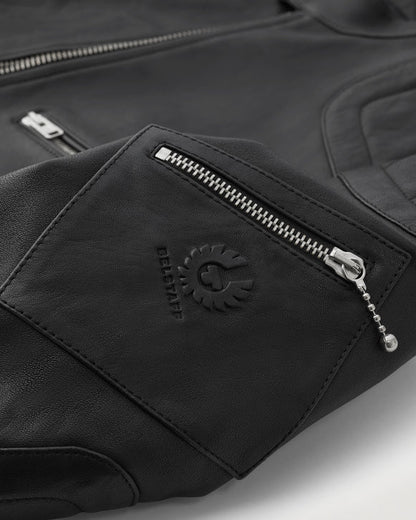 BELSTAFF T RACER CHEVIOT LEATHER BIKER JACKET BLACK RRP £850 BNWT
