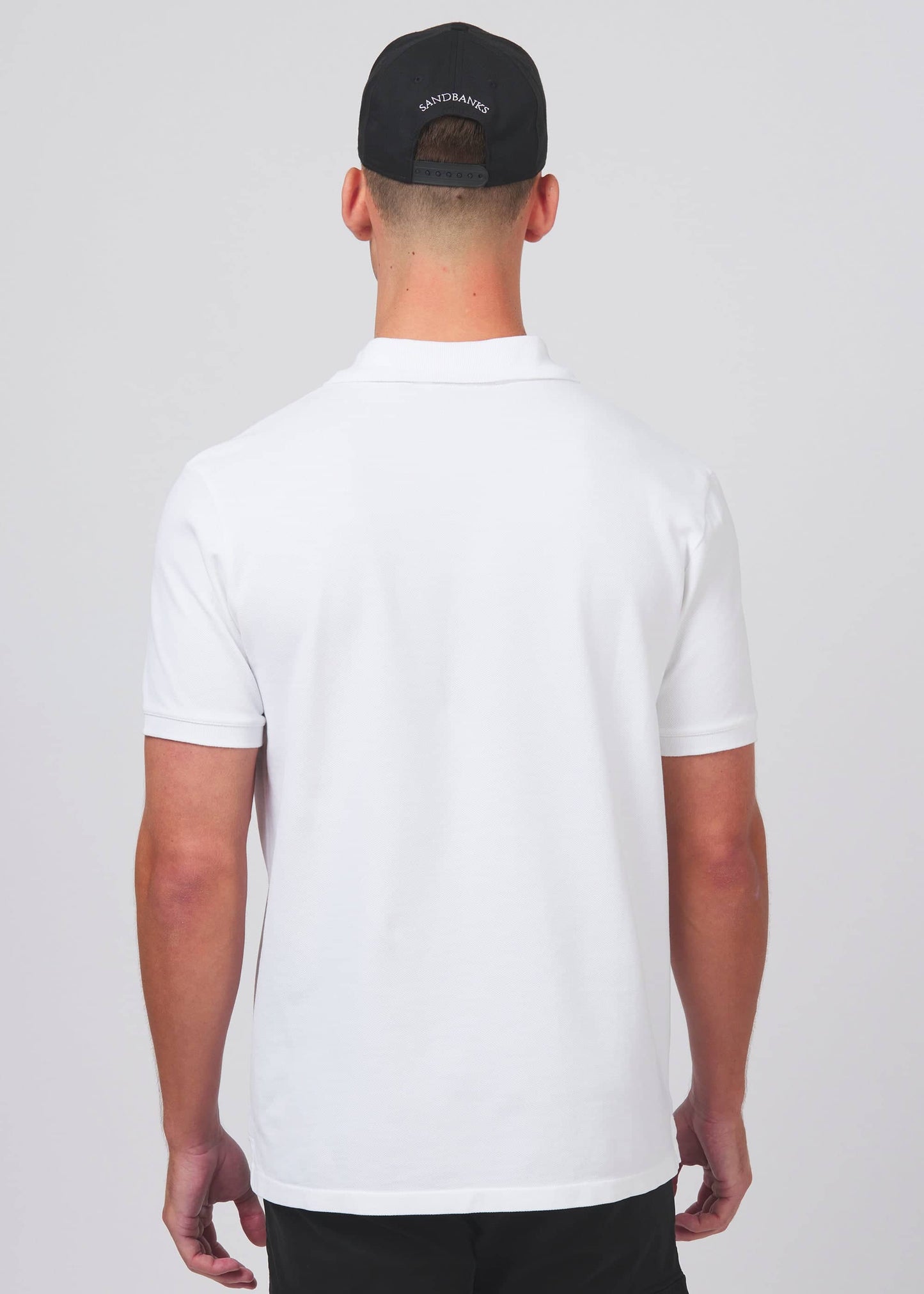 SANDBANKS BADGE LOGO POLO SHIRT WHITE LARGE RRP £110 BNWT