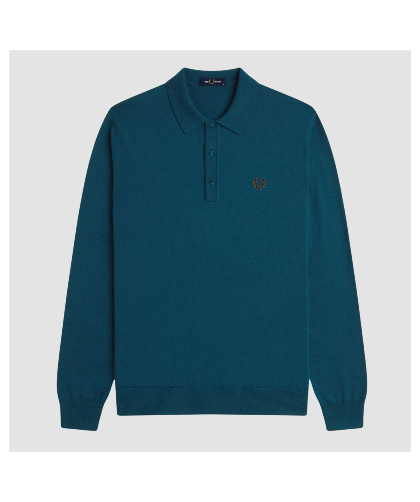 FRED PERRY MERINO WOOL BLEND KNIT POLO JUMPER DARK PETROL RRP £140 BNWT