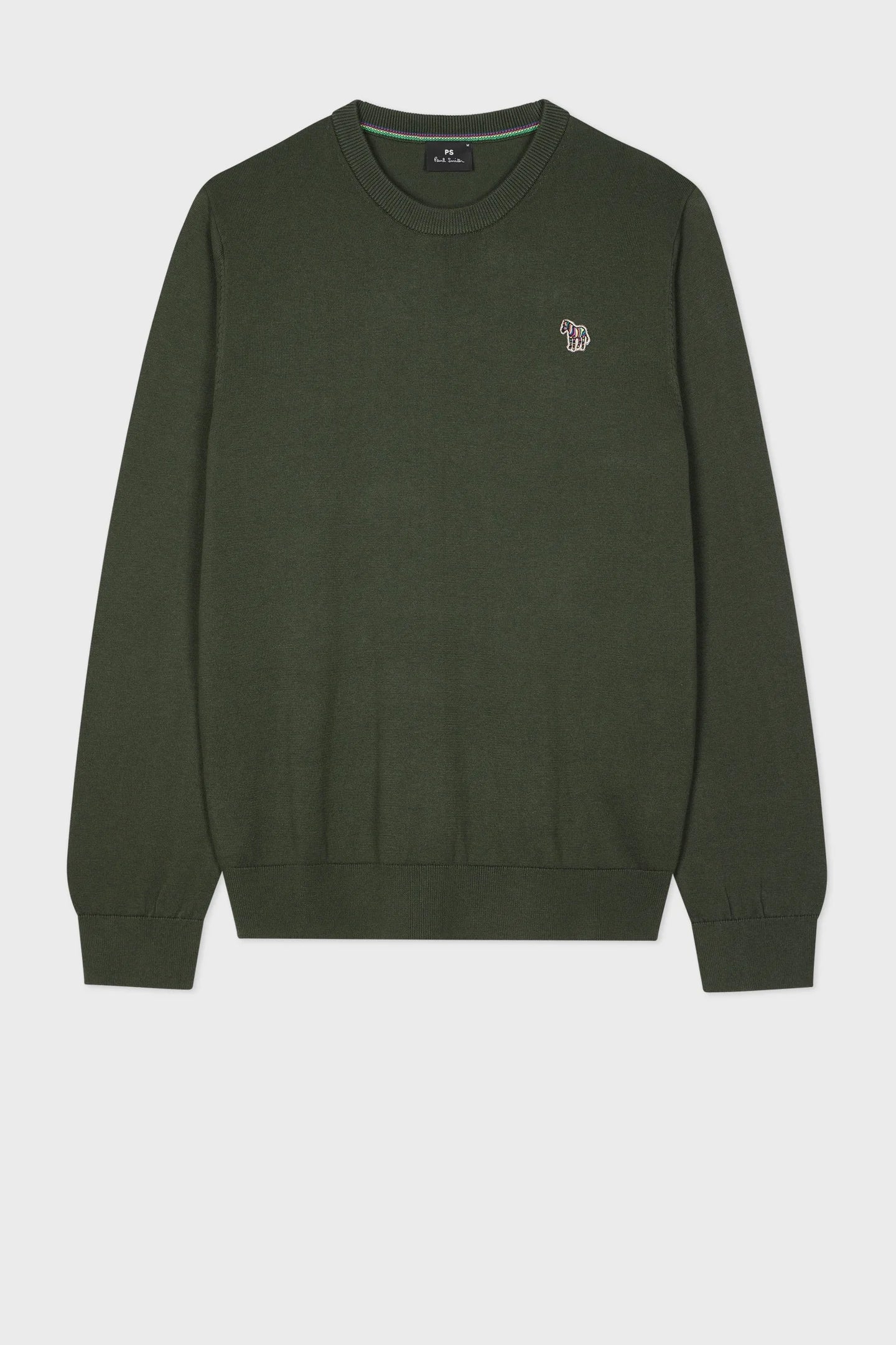 PAUL SMITH ORGANIC COTTON CREW NECK ZEBRA JUMPER DARK GREEN M RRP £135 BNWT