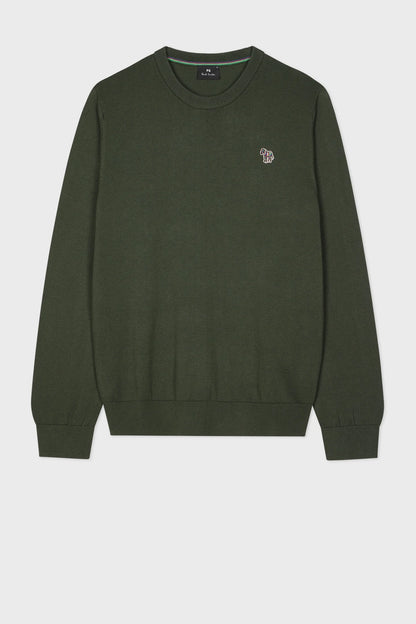PAUL SMITH ORGANIC COTTON CREW NECK ZEBRA JUMPER DARK GREEN M RRP £135 BNWT