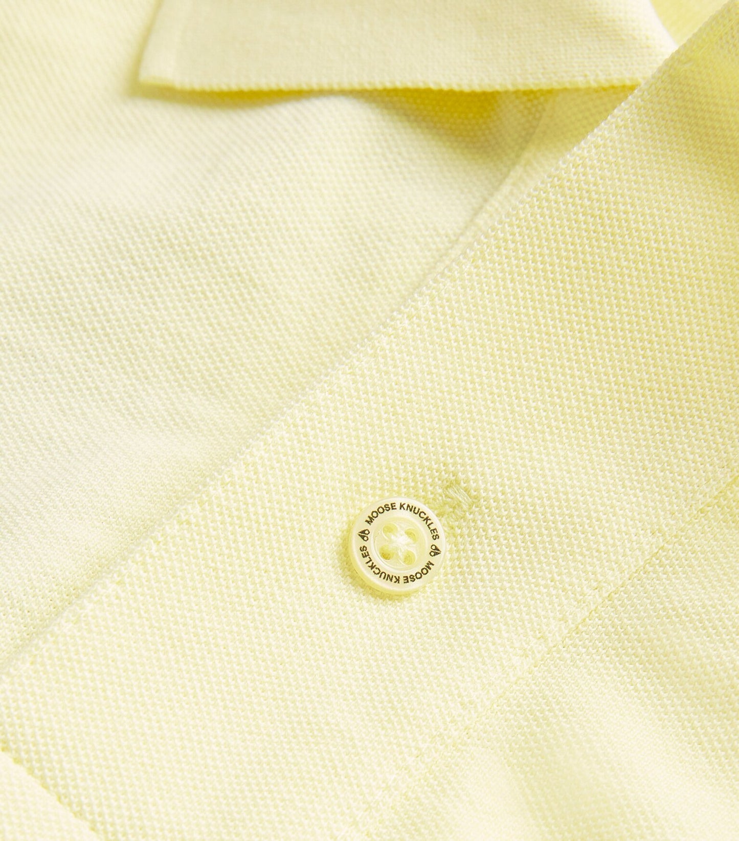 MOOSE KNUCKLES EVERETT PIQUE COTTON POLO SHIRT YELLOW LARGE RRP £130 BNWT