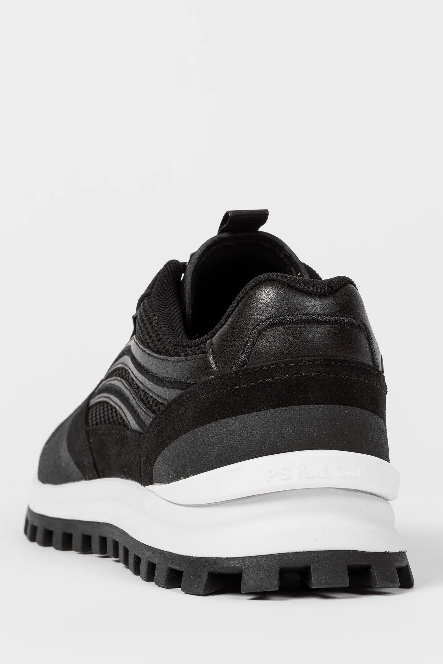 PAUL SMITH PS MARINO MIXED MEDIA LOW TOP TRAINERS BLACK RRP £195 BNIB