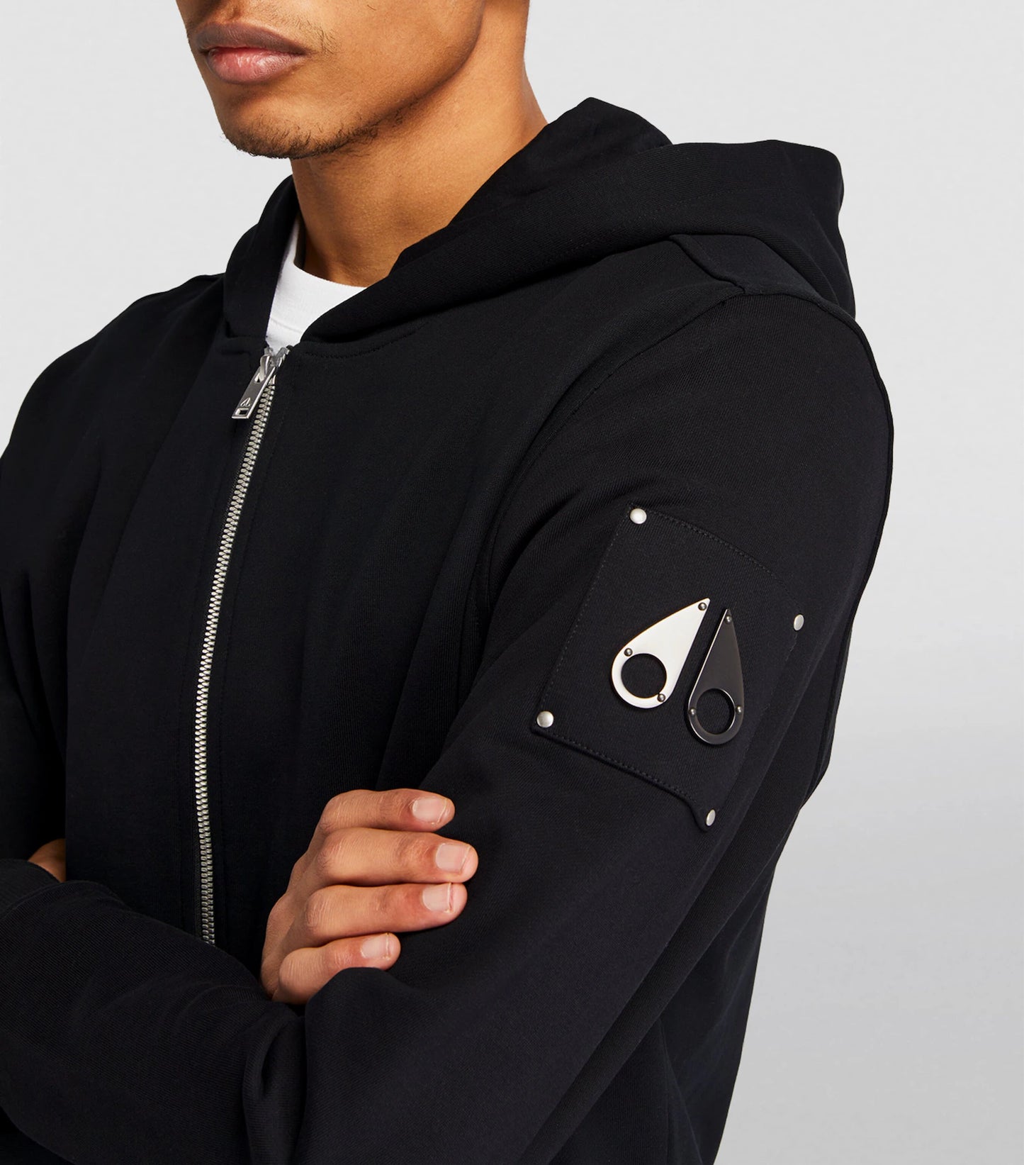 MOOSE KNUCKLES HARTSFIELD FULL ZIP HOODED SWEATSHIRT BLACK XL RRP £250 BNWT